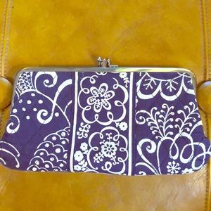 Vera Bradley Twirly Birds Navy Clutch Wallet